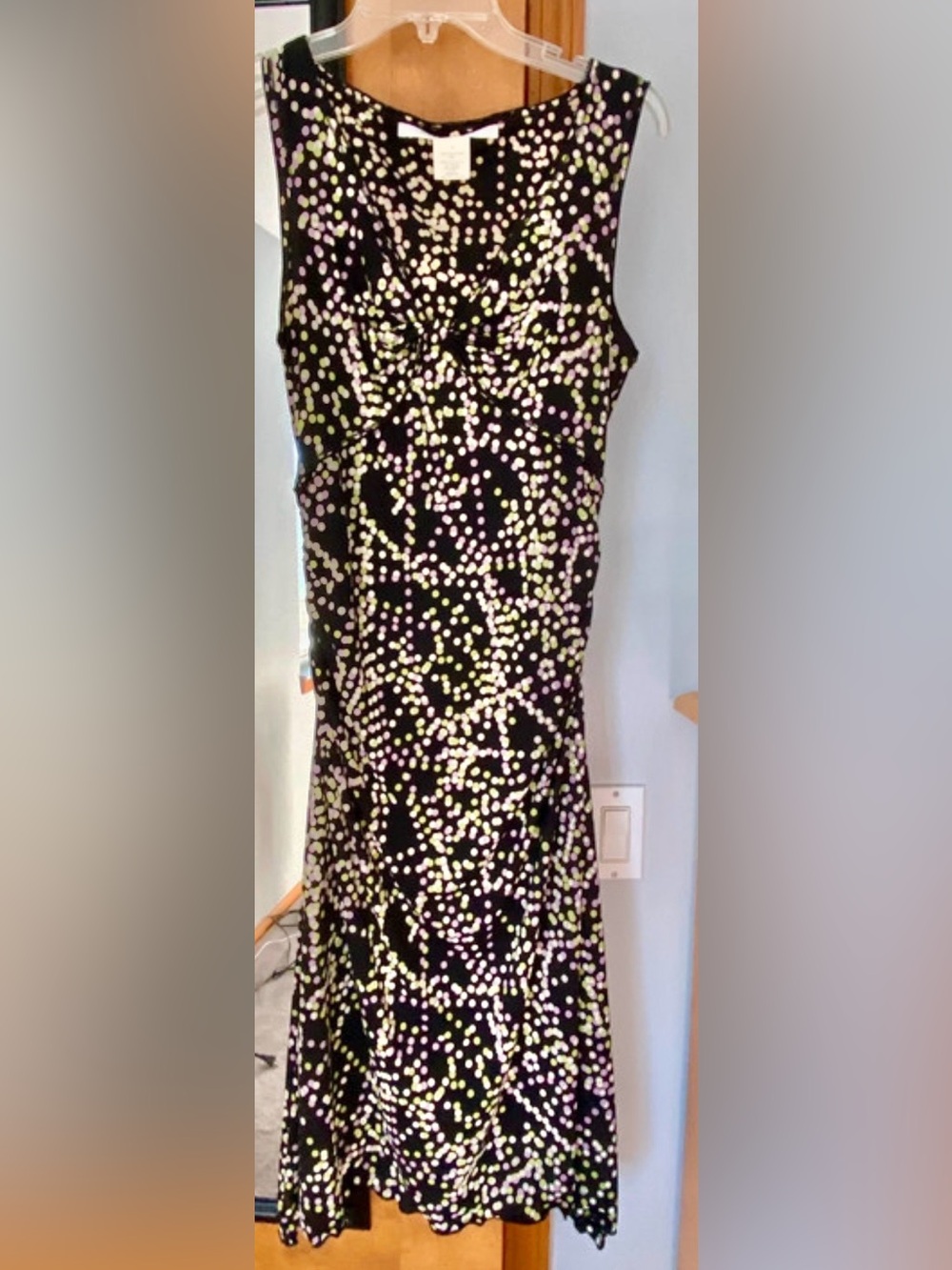 VTG Max Studio Black Midi Dress with White polka dot M